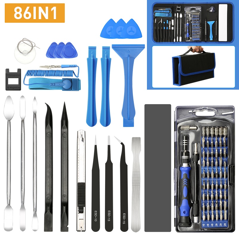 Set de destornilladores de precisión, 60 en 1 kit de conductor magnéticos  con 54 Bits, Professional Electronics – Kit de herramientas de reparación