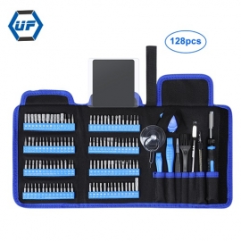 China 128 in 1Professional Screwdriver Set Electronics Repair Tool Kit Magnetic Drive Kit with Portable Bag for phone Computer Repair factory