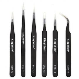 6 Pcs High quality Cheap Anti-Static Stainless Steel ESD Tweezer Set