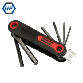 China 6 in 1 2.0-8.0mm Mini Repair Pocket Folding Tool Cycling Multi Repair Tools Kit Allen Wrench Set factory