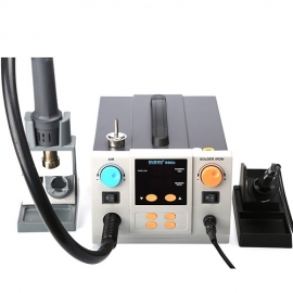 China 9960 hot air gun soldering station two in one thermostat electric iron hot air soldering station hot air desoldering station factory