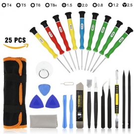 La fábrica de China ED-80625 Juego de destornilladores de precisión de 25 piezas Juego de herramientas de palanca Kit de reparación para iPhone y pequeños productos electrónicos