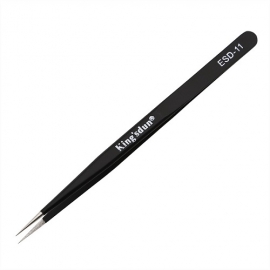 ESD-11 Stainless Steel Anti-Static Straight Tine Tweezers for Precision Components