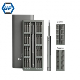 La fábrica de China KS-8828 Juego de destornilladores de precisión de caja de aluminio 48 en 1 con 48 bits Kit de herramientas de reparación de doble cara para teléfono inteligente iPhone XIAOMI