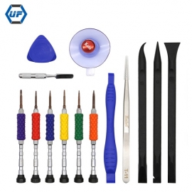 China Kingsdun 12-in-1 Repair Tool Combination Kit Gold Precision Screwdriver Double-head Metal Spudger factory