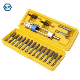 China Kingsdun 20 Pcs Multi Drill Driver Sets Kits de Ferramentas de Reparo de Condução Conjunto de Ferramentas Manuais para Cabeça Giratória Quick-Change fábrica