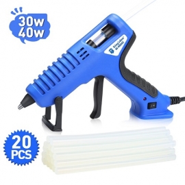 Kingsdun 30 / 40W dual power hot melt glue gun set with 20 PCS glue stick high temperature protection for crafts repair tools