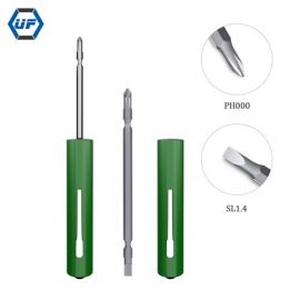 Kingsdun Verde Cabeça Dupla Caneta Tipo Presente Phillips Slotted Promocional Mini Tool Sets Bits Caneta Em Forma de Chave De Fenda Com LOGOTIPO