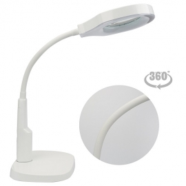 Kingsdun Nuevo 2 en 1 Lupa con luz Mesa de sobremesa con clip LED Lámpara de lectura 5x Lente grande Lupa con abrazadera