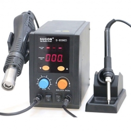 China Kingsdun S-8596D Radiation Air Gun Soldering Station 2 in 1 Mobile Phone Repair Anti-static Constant Temperature Soldering Iron Desoldering Set factory