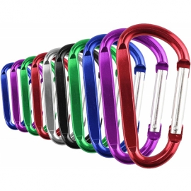 China Aluminum alloy d-shape hanging buckle 2 / 2.4 / 2.8 / 15 inch spring hook key ring hook ring suitable for camping travel hiking key chain outdoor accessories 10 pieces factory